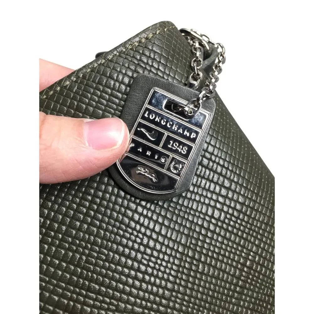 Longchamp Compact Pebbled Leather Crossbody Bag